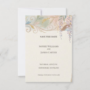 Carte de rappel baroque florale pastel