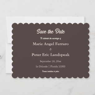 Carte de rappel chocolat marron à bordure festonné