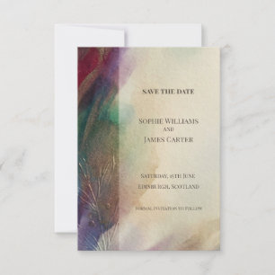 Carte de rappel de date abstraite aquarelle bijou