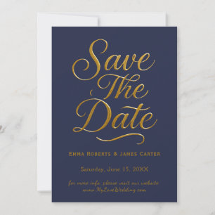 Carte de rappel de date calligraphiée Navy