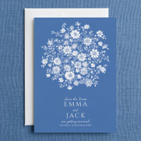 Carte de rappel de date de mariage avec bouquet fl