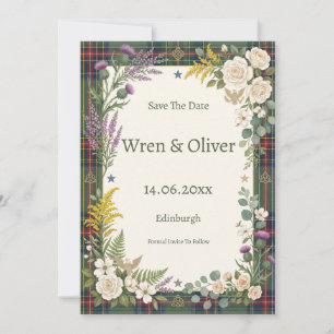 Carte de rappel de date de mariage Floral Tropical