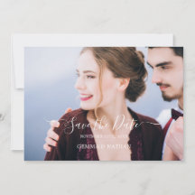 Carte de rappel de date élégante avec photo bordea