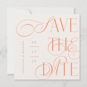 Carte de rappel de date moderne avec calligraphie 