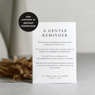 Carte de rappel de date RSVP de mariage moderne