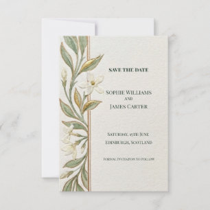 Carte de rappel de mariage à la verdure florale bl
