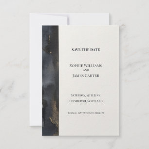 Carte de rappel de mariage abstrait or charbon