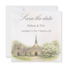 Carte de rappel de mariage en aquarelle de la chap