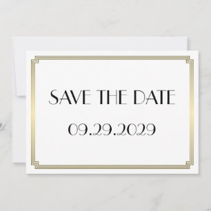 Carte de rappel de mariage Gatsby Art Déco Or