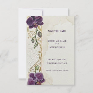 Carte de rappel de mariage Orchidée Violette