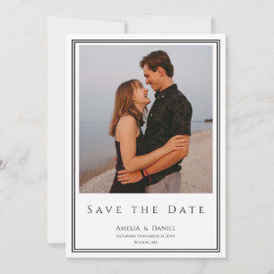 Carte de rappel de mariage photo noir et blanc cla