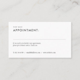 Carte de rappel de rendez-vous élégante simple