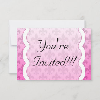 Carte de rappel Fleur De Lis RSVP - Rose