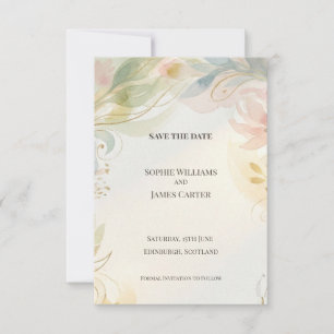 Carte de rappel floral pastel doux