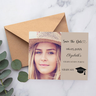 Carte de rappel mocha beige pour la fête de remise