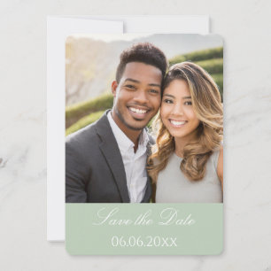 Carte de rappel photo Vert tendre pour le jour J