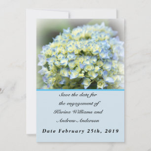 Carte de rappel plat à hydrangea bleue pour sauveg