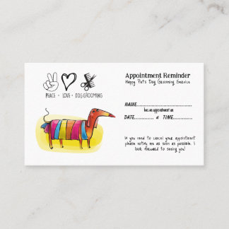 Carte de rappel pour le dressage de chiens de Whim