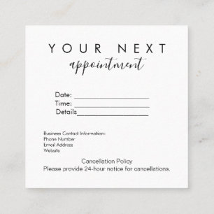 Carte de rappel pour rendez-vous simple - Affaires