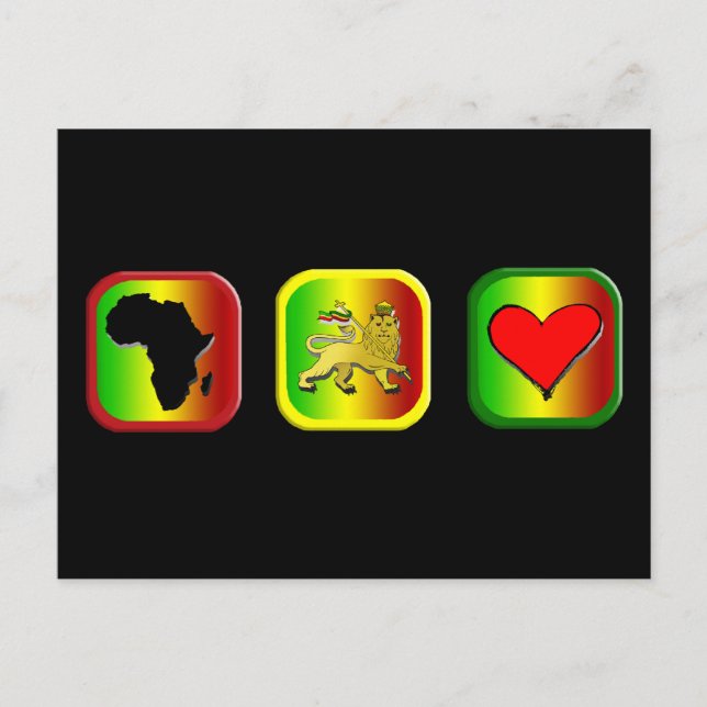 Carte de Rasta Afrique Un Lion d'Amour de Juda (Devant)