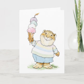 Carte de rat musqué d'anniversaire de