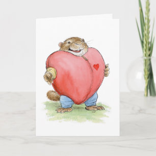 Carte de rat musqué de costume de coeur de