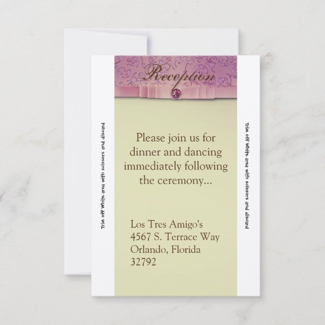 Carte de réception 3,5 x 7 Amethyst Jewel Papier e (Devant)