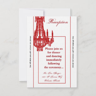 Carte de réception 3,5 x 7 cristal Chandelier Glit