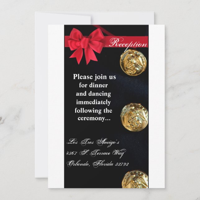 Carte de réception 3,5 x 7 Uniforme de cérémonie b (Devant)