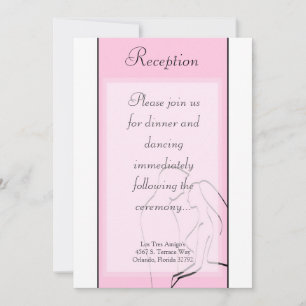 Carte de réception 3,5x7 Mariée & Marié Rose
