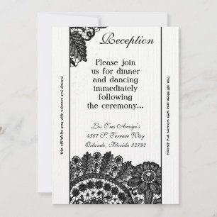 Carte de réception 3,5x7 Vintage dentelle noire