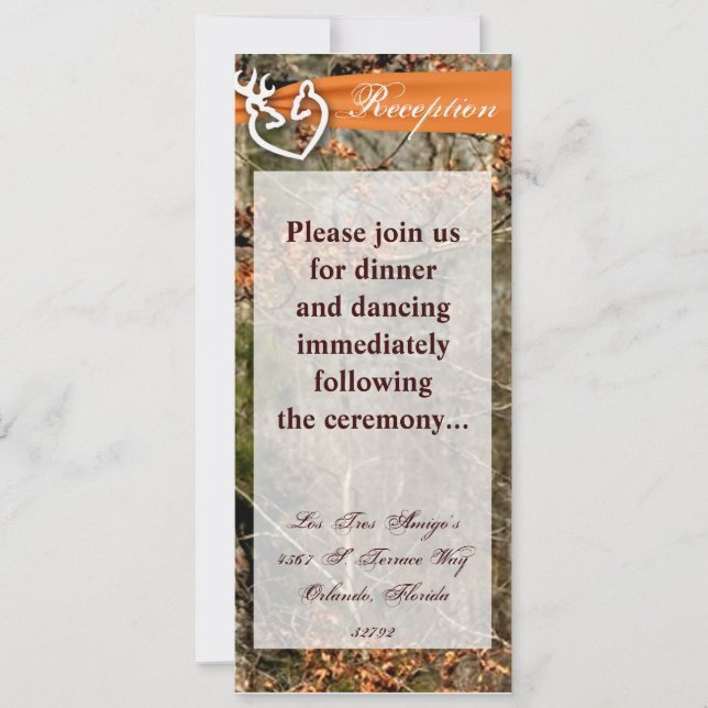 Carte de réception 4x9 Couple de cerfs Camo (Devant)