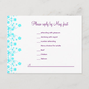 Carte de réception Allison Rachel avec choix de me