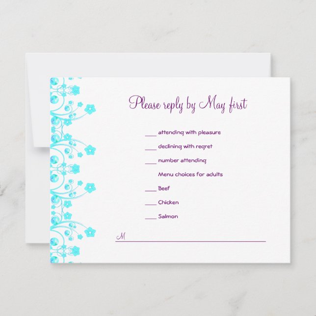 Carte de réception Allison Rachel avec choix de me (Devant)