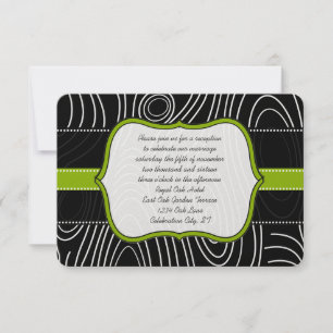 Carte de réception Apple Green Black Wood Grain