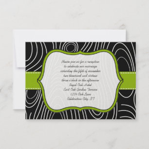 Carte de réception Apple Green Black Wood Grain