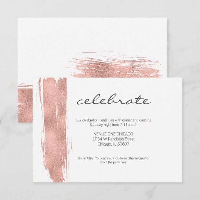 Carte de réception Bat mitzvah rose Gold (Devant / Derrière)