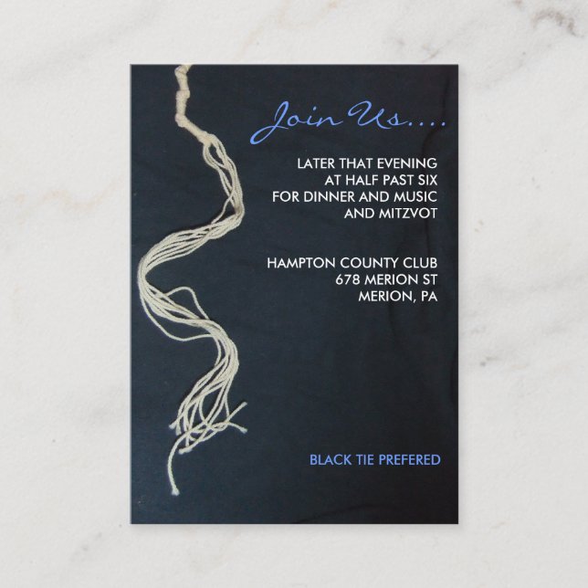 Carte de réception Bat mitzvah Tallit Tallis Bar (Devant)