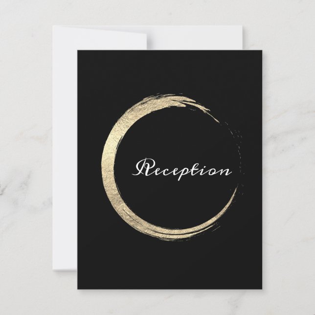 Carte de réception Black White Minimalism Gold Ele (Devant)
