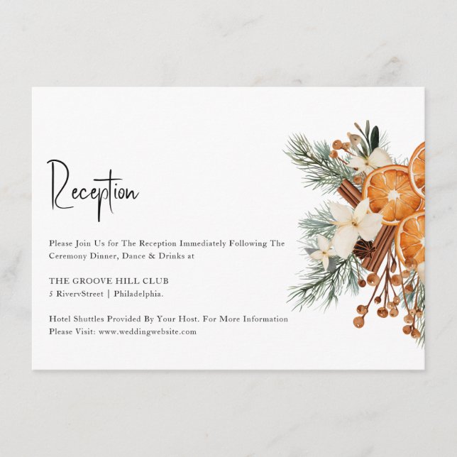 Carte de réception Boho Winter Wedding (Devant)
