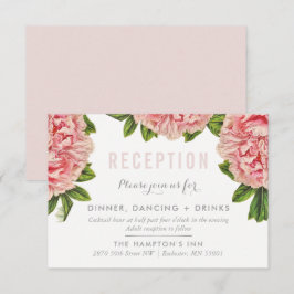 CARTE DE RÉCEPTION chic fleur de paon floral rose 