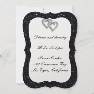 Carte de réception Coeurs Diamants Parties scintil