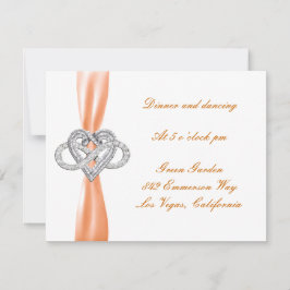 Carte de Réception de Mariage à Cœur Infini Orange