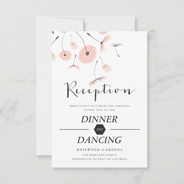 Carte de réception de mariage à typographie modern (Devant)