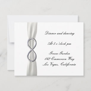 Carte de réception de mariage Blanc Argenté Infini