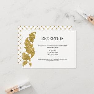 Carte de réception de mariage Classic Gold Crest