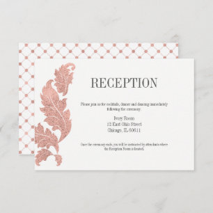 Carte de réception de mariage classique Rose Gold 