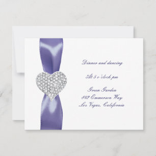 Carte de réception de mariage couleur bleu violet 