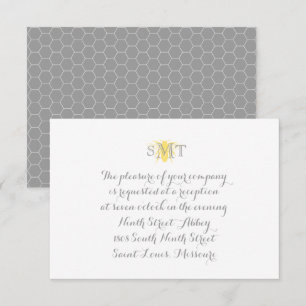 Carte de réception de mariage d'abeilles