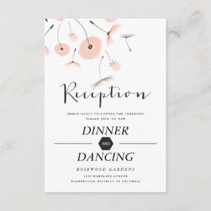 Carte de réception de mariage Dandelion Typographi